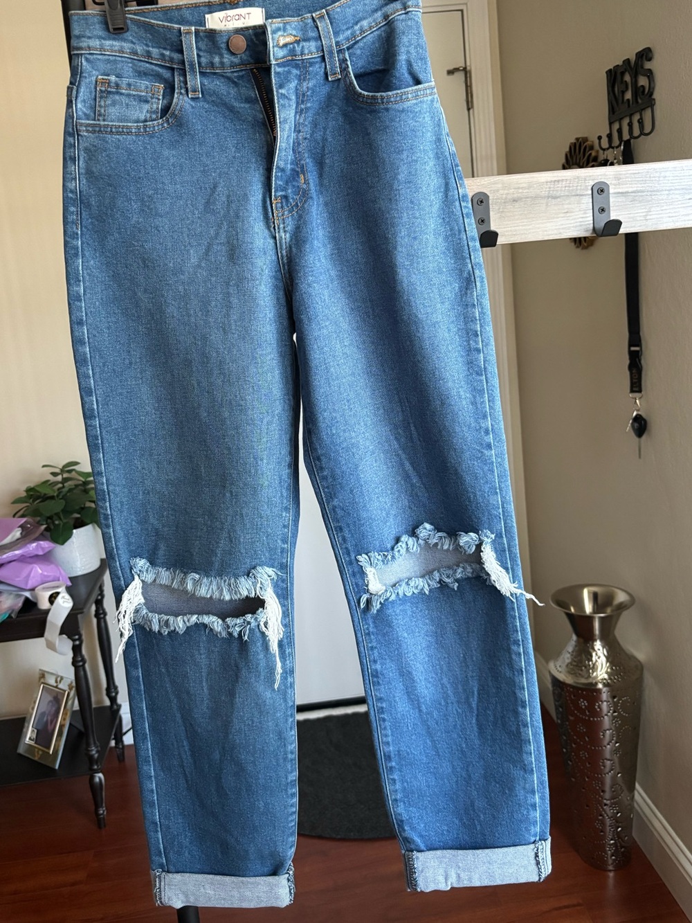 Vibrant Distressed Light Blue Boyfriend Jeans